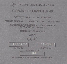 Back of CC40