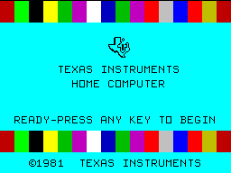 TI-99/4A Startup Screens