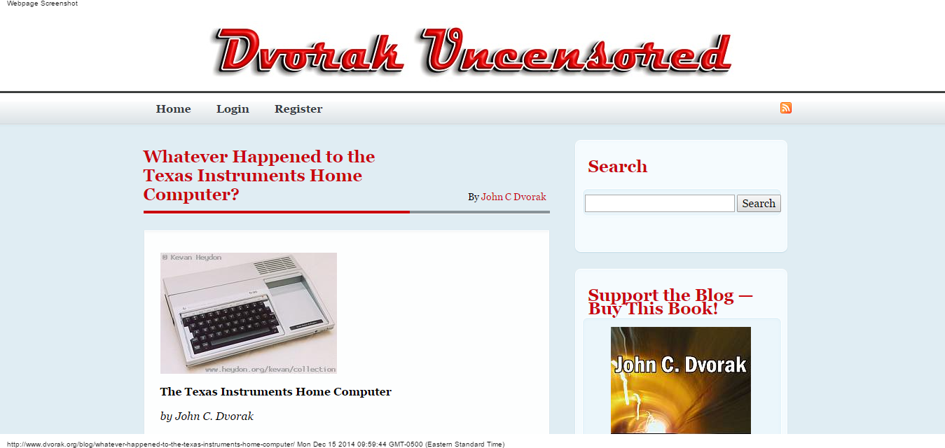 Details : Whatever Happened to the Texas Instruments Home Computer? « Dvorak News Blog