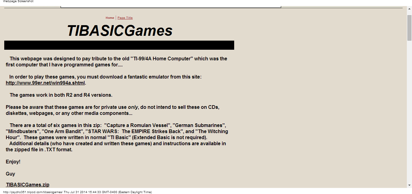 Details : TIBASICGames