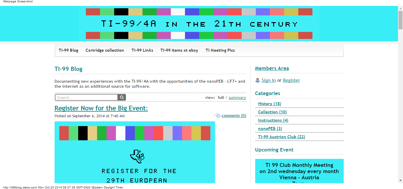 Details : TI-99 Blog - TI-99/4A in the 21st century