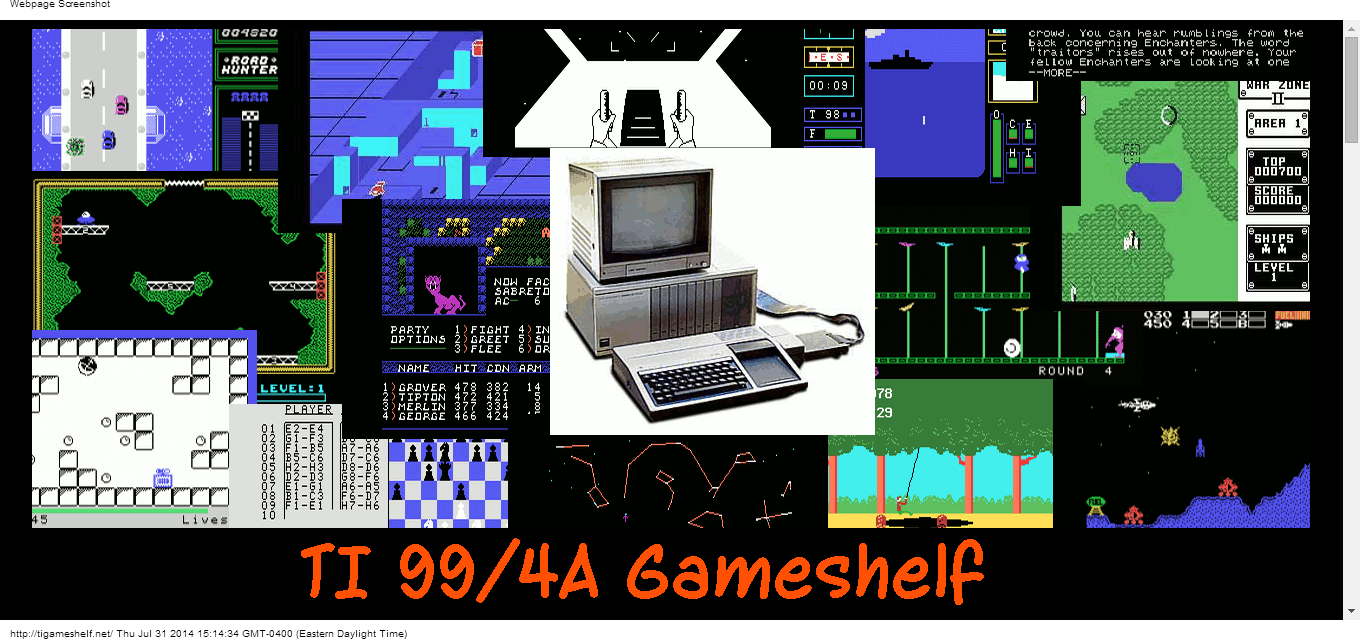 Details : TI-99/4A Game Shelf