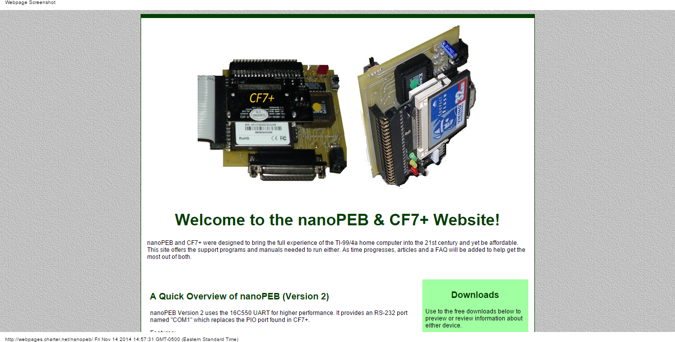 Details : CF7+ and nanoPEB Webpage