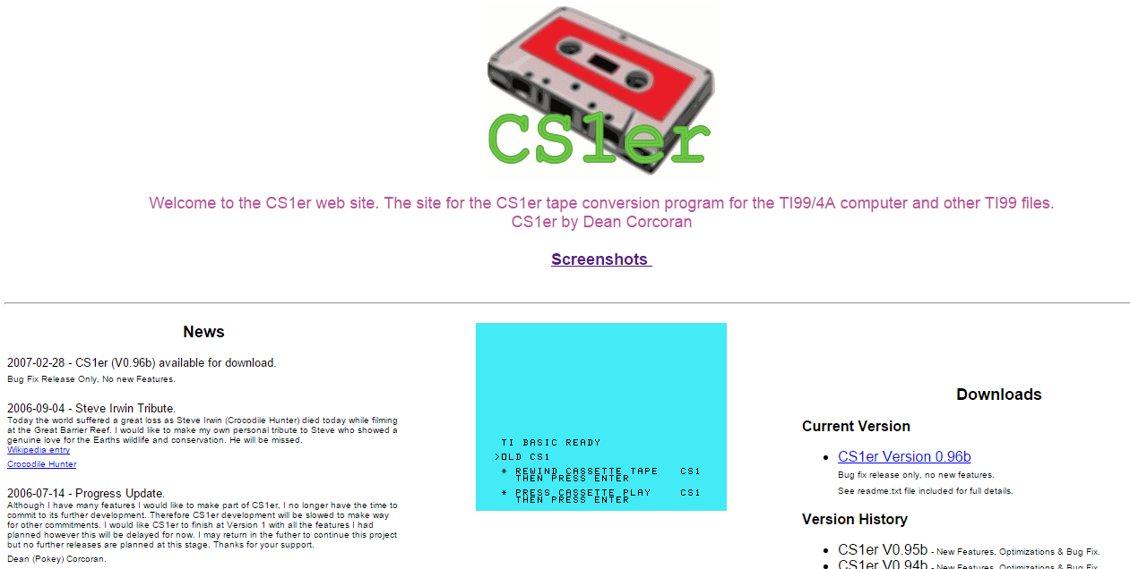 Details : CS1er - TI99 Tape Converter