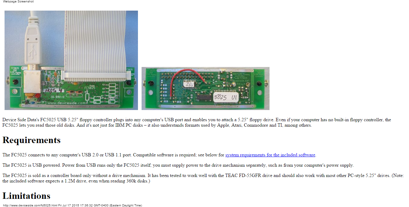 Details : Device Side Data - FC5025