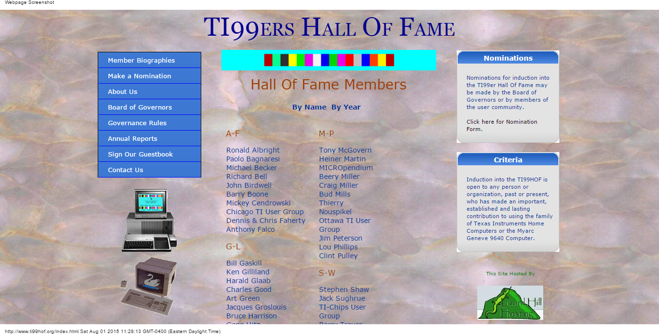 Details : TI99ers Hall of Fame